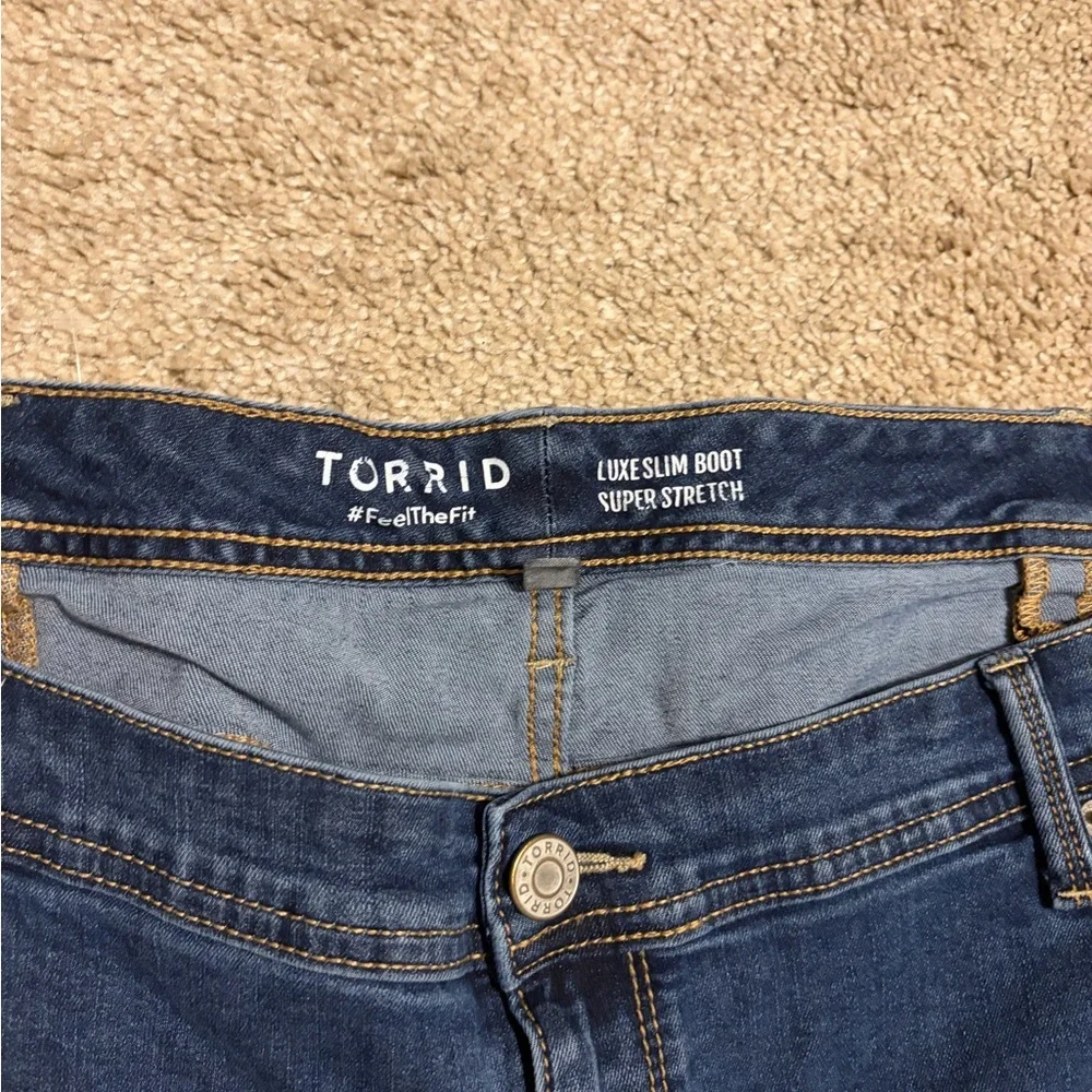 Torrid Dark Blue Flare Bootcut Super Stretch Women's Jeans Size 26 Western Rodeo